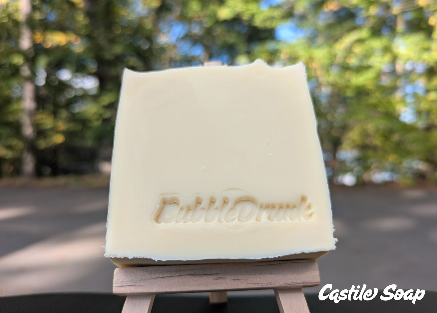 A bar of vegan friendly, fragrance free Castile Soap made with 100% Olive Oil